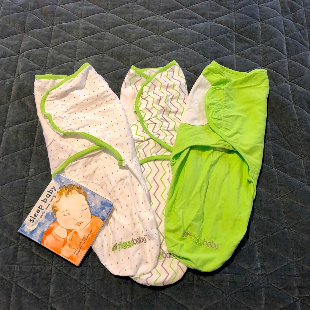 3 ziggy baby cotton swaddle wraps 100% cotton